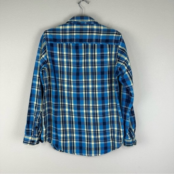 Outerknown Blue Yellow Plaid Blanket Shacket Shirt Jacket Size XS Small - Picture 4 of 7